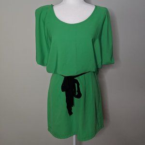 I.ner Green Scoop Neck Dress, Size M